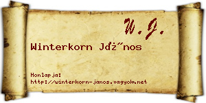 Winterkorn János névjegykártya