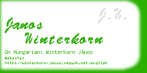 janos winterkorn business card